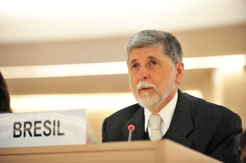 Celso Amorim no Conselho de Direitos Humanos durante a Sessão Especial sobre a a situação dos direitos humanos no Território Palestino Ocupado e em Jerusalém Oriental. Créditos: Jean Marc Ferre/UN